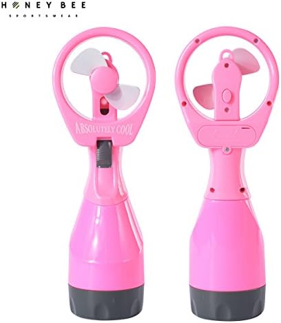Honey Bee Global Newest Battery-operated Handheld Water Spray Fan With Bottle Water Misting + a Lanyard and a hook Pink HG080