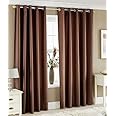 Decoholic Faux Texture Pro Solid Durable Heavy Polyester Fabric Insulated Grommet Curtains/Drapes for Bedroom/Living Room Window - 6 feet - 1 Panel, Brown