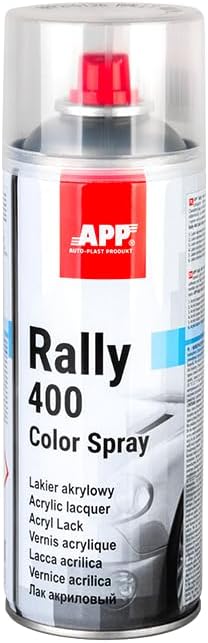APP Rally 400 Color Spray - Barniz spray transparente brillante para coche, madera, metal | Incoloro brillante para todo tipo de superficies, alta cobertura | 400 ml