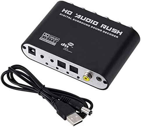 Tellaboull 5.1 Channel, Digital Audio Decoder, Converter, HD Rush, Audio Gear, Surround Sound Decoder, for Home Theater