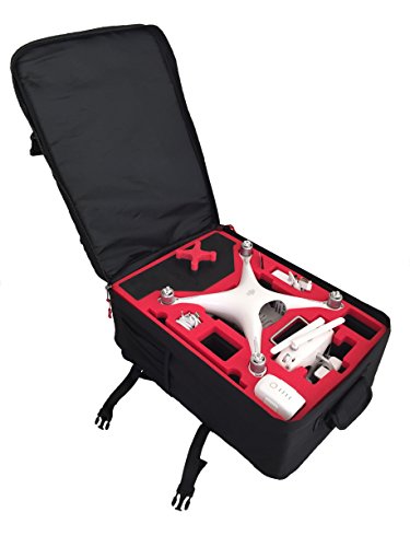 Rucksack von MC-Cases passend für DJI Phantom 4 Professional Plus (Mit Display) mit sehr viel Platz und höchstem Tragekomfort