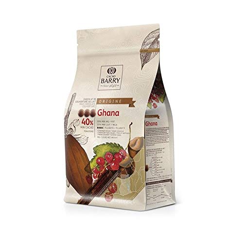 CACAO BARRY GHANA 40% LECHE CHOCOLATE COUVERTURA 1KG