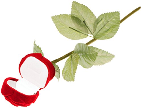 EYS JEWELRY® Schmuck-Etui für Ring 43 x 255 x 43 mm Samt rot Ring-Box Schachtel Schatulle Geschenk-Verpackung Rose - 2