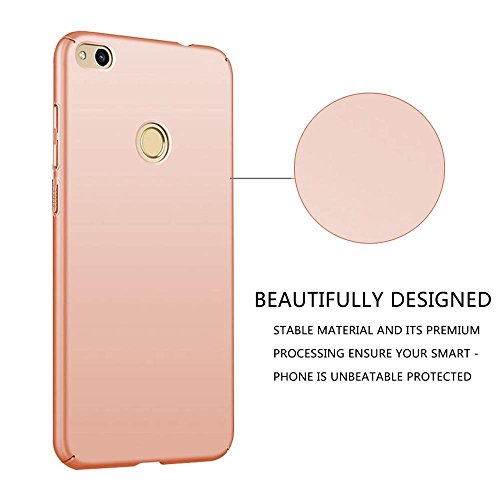 Qissy Carcasa Huawei P8 Lite  2017 Series  Incluido Anti-Scratch Anti-Huella Dactilar a Prueba de Choque Suave Protective Case Cover Skin para Huawei P8 Lite 2017 Series  Oro Rosa 