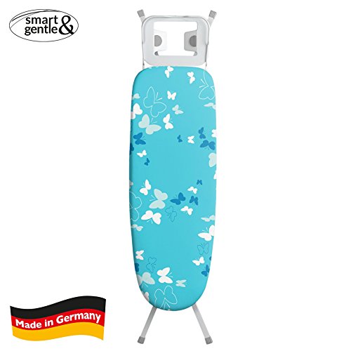 smart&gentle Bügeltischbezug passend für Bügeltische von 110-117 cm x 30-37 cm, Bügelbrettbezug 5-lagig türkis/weiß - 4