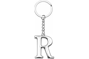 LUODAN Portachiavi Regalo donna uomo,argento A-Z 26 lettera iniziale ciondolo portachiavi - Regalo sorelle amicizia idee regalo migliore amico compleanno
