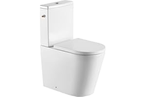 Swiss Aqua Technologies Brevis WC à poser | Abattant SoftClose | Hygiène maximale et résistance aux chocs | Idéal pour votre salle de bains moderne | Nettoyage et entretien faciles | SATBRE031RREXVP