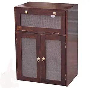 Shubam Decor Solid Sheesham Wood Inverter Battery Cabinet | Wooden Inverter Battery Box | Wooden Single Batterry Cabinet | Wooden Single Battery Box (Walnut, Standard Size)