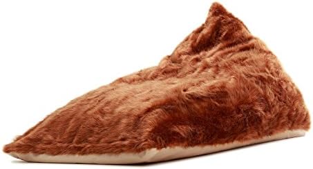 LARGE LUSH &amp; SOFT RED FOX FAUX FUR BEAN BAG CHAIRS COVER 140 CM x 100 CM x 85 CM
