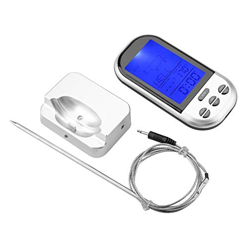 Preisvergleich Produktbild Funk Grillthermometer, YS104 Temperatur Luftfeuchtigkeitsmesser, tragbarer elektronischer Thermometer-Hygrometer für Fleisch & Fisch Grill Rauchen Grillherd, Temperaturbereich 0-250 RF