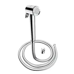 BIUT Aqua ABS Health Faucet with Brass Inserts, 1.25m Flexible SS 304 EPDM Tube & ABS Hook (Chrome)