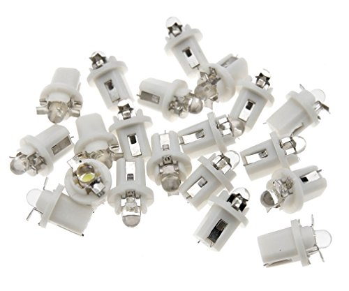 Preisvergleich Produktbild 20x Weiß T5 B8.5D Autolampe LED Cockpit Innenraum Tachobeleuchtung