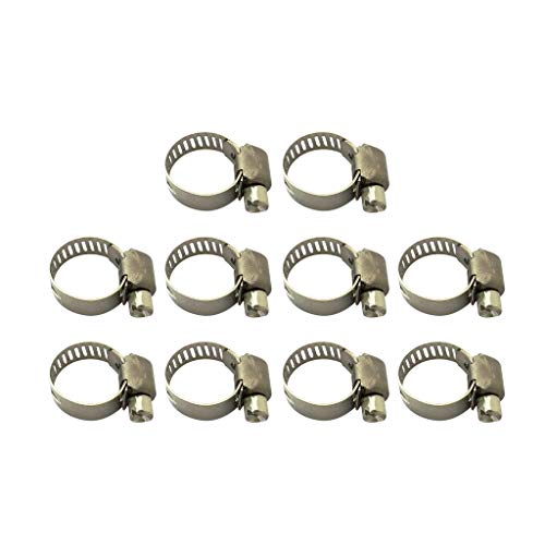 Preisvergleich Produktbild Homyl 10pcs Einstellbare Schlauchschellen, aus Edelstahl - 10-16mm