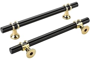 SYZOW Lot de 6 Poignée Noir Poignee de Meuble Cuisine Noir- Poignée de Porte Noir Poignée Meuble Noir Mat en Alliage de zinc Entraxe 160mm