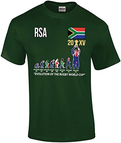 Rugby World Cup 2015 "Evolution Of Rugby" Mens T-Shirt - South Africa - Large