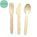 Produktbild Paulis Kitchen Einwegbesteck aus Holz für Grillfeste, Geburtstage, Camping, Picknick - stabiles Einweggeschirr, biologisch abbaubar (50 Holzgabeln, 50 Holzmesser, 50 Holzlöffel) (50 Sets)