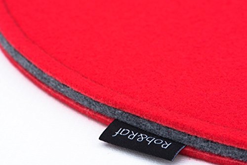 Sitzkissen 37cm Sitzauflage Stuhlauflage Filzauflage Filz Rot 3 Schichten Rund Modern 15mm Stuhl Garten Zuhause Rob&Raf - 2