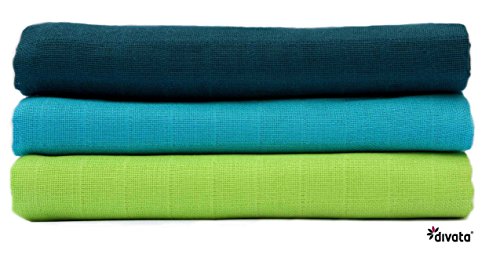divata bunte Mullwindeln 3er Set - Junge - farbige Mulltücher, Spucktücher aus 100% Baumwolle, Oeko-Tex-Zertifiziert, 80x80 cm