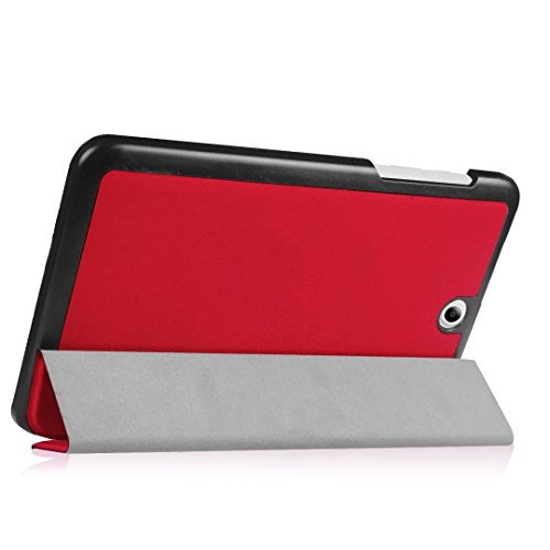 TIODIO® Für Acer One 8 B1-850 Hülle Case-Ultra Dünn Tri-Fold Smart-Muschel PU Leder Ultra Schlank Superleicht St?nder Smart Shell Cover Schutzhülle Etui Tasche, Reinigungstuch und Stylus enthalten, Rot - 3