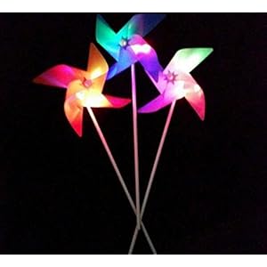 UChic 5 STÜCKE Kreative LED Blinkende Windmühle Bunte Vier blatt Sammeln Weihnachten Spielzeug Zimmer Dress Up Dekoration (Farbe nach dem Zufall)