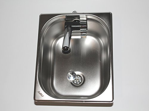 Edelstahl Spülbecken Camping Spüle Waschbecken + Ablauf 325x265x150mm London Wasserhahn integriert (ad-ideen) - 2