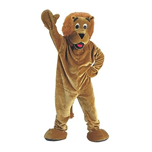 Dress Up America Deluxe Plush Roaring Lion Mascot Costume, brown