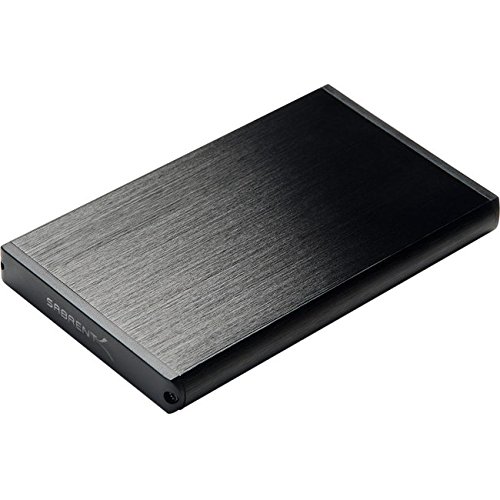 Sabrent Festplatten - Zubehör Gehäuse Ultra Slim USB 3.0 2,5 Zoll [=6.35cm] SATA Externe Aluminium Festplattengehäuse [Schwarz] (EC-UK30)