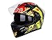 Produktbild Motorradhelm Vollgesichts Street Bike Helm Doppelvisier Racing Lokomotive Persönlichkeit Hörner Jugend Erwachsener Helm,Sungod,M