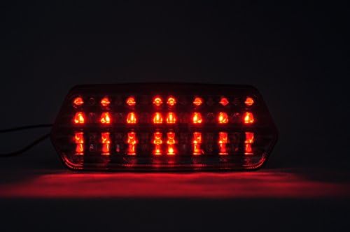 Topzone Moto Clear Lens Motorcycle Led Taillights Brake Tail Light with Integrated Turn Signal Lamp Indicators For Honda 2014-2016 HONDA GROM, 2014-2016 MSX125