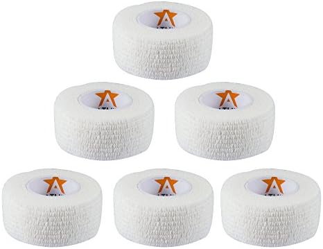 Pack Of 6 Cohesive Self-Adhesive Bandages In White Elastic Retention Bandage 0,79 Inches width 9,16 Length For Fingers, Hands, Toes And Feet, Glue-Free Plaster, Finger Plasters, Wound Dressing By Amathings