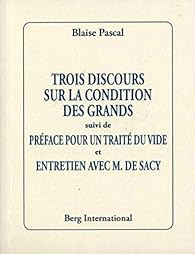 Trois discours sur la condition des grands Babelio