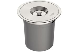 Tramontina Stainless Steel Round Inset Bin 5L, Food Waste Compost Bin, Built-in Waste Bin, 5 Litres