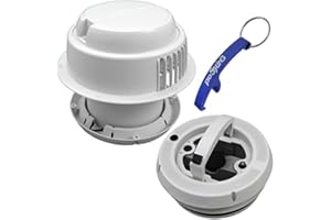 PRO-STYLING DESIGN FOR PERFECTION Maxxfan Dome - Ventilatore da soffitto da 12 Volt, ventilatore da parete laterale a fungo, per roulotte, roulotte, camper, colore: bianco, con illuminazione LED professionale