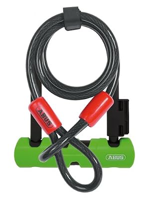 Abus Ultra Mini 410/150HB180 + support SH34 + Cobra 10/120 Antivol U pour vélo Vert 180 mm