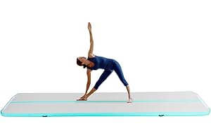 Air Track Tapis de gymnastique gonflable 5 m avec pompe à air électrique pour la maison, l'extérieur, la gymnastique, le yoga et le cheerleading