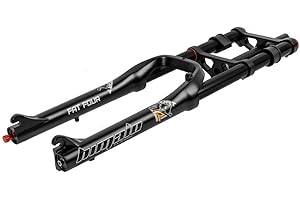 HIMALO 26 Inch Bike Suspension Fork 4.0'' Tire Fat Fork Straight Double Shoulder Downhill MTB Air Fork Travel 160mm Rebound Adjustable Manual Lock (Color : Black)