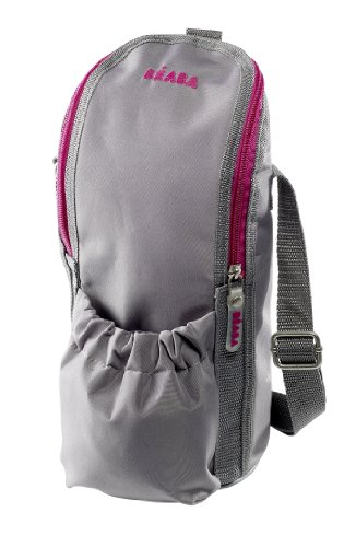 Beaba Isothermal Baby Bottle Bag with Bottle Heater (Grey/ Pink)