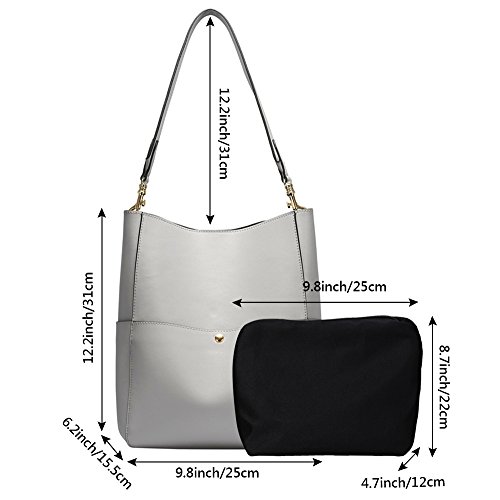S-ZONE Frauen Art Vintage Leder Tote Schulterbeutel Handtaschen - 4