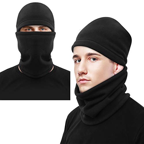 CLISPEED Winter Balaclava Cold Weather Thermal Neck Gaiter Windproof Ski Face Mask for Men Women (Black)