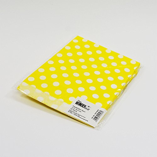 25 Frau Wundervoll Papiertüten / Geschenktüten / Candy Paper Bags – gelb mit weißen Punkten – - 5