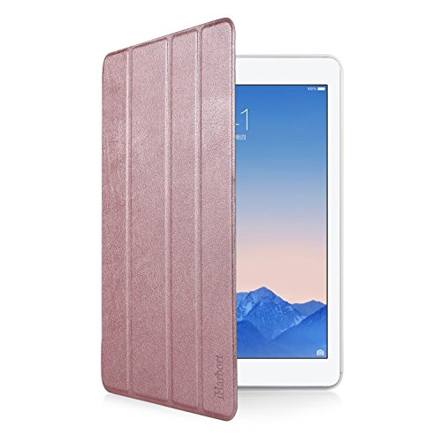 iHarbort® iPad Air Hülle – Premium PU Leder Tasche Hülle Etui Schutzhülle Ständer Smart Cover für iPad Air , mit Schlaf / Wach-up-Funktion,Roségold - 5