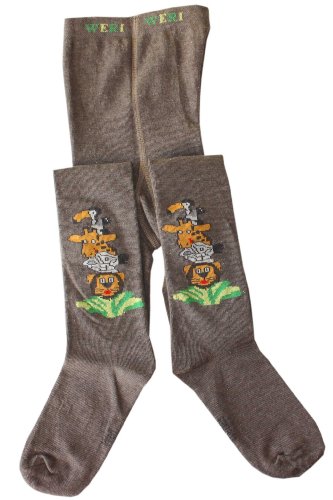 Weri Spezials Baby and Children Tights, Brown, "Trip to Africa!", Size:18-24 months (86/92)