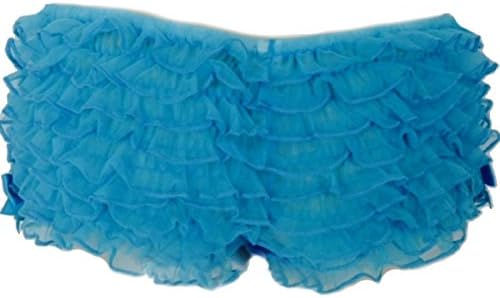 Frilly Knickers Hot Pants Playful Ruffle Shorts (Small/Medium (Dress size from 6 -8), Turquoise)