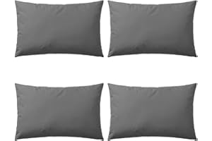 vidaXL 4X Cuscini da Esterno Guanciali Decorativi da Giardino Robusti Resistenti per Sedie Divani con Cerniera in Poliestere 60x40 cm Grigi