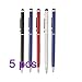 Produktbild Flyyfree 5 Stück 2-in-1 Kugelschreiber Stylus-Stifte Touchpen für Apple iPad Tablet, Mischfarbe
