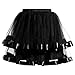 Produktbild TüTü Rock LUCKYCAT Kurzer Rock Damen Hochwertige Plissee Gaze Solide Rock Erwachsenen Tutu Karneval Tanzen Rock (Schwarz, One Size)