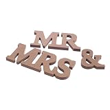 Mr & Mrs Buchstaben Aus Holz Hochzeit Stand Zeichen Dekor Oben Tabellenmittel - 3