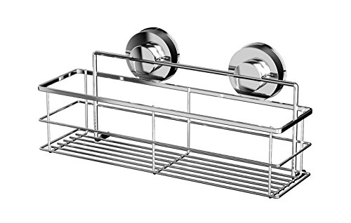 Ridder 12010200 Duschablage mit Saugnapf, ca. 300x155x105mm, chrom, Edelstahl/Kunststoff
