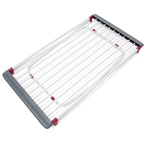 Relaxdays Trockenständer H x B x T: ca. 104 x 169 x 54,5 cm Wäscheständer ausziehbar aus Stahl mit einer Trockenlänge von circa 18 m für Wäsche, Kleidung, Textilien als Flügelwäscheständer, weiß - 6