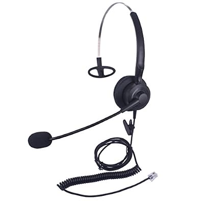 Xintronics Casque Téléphone Fixe RJ9 Mono avec Micro Anti-bruit, Écouteurs de Centre d'appel pour Avaya Mitel Polycom Plantronics Nortel Norstar Meridian Gigaset (X10A2)